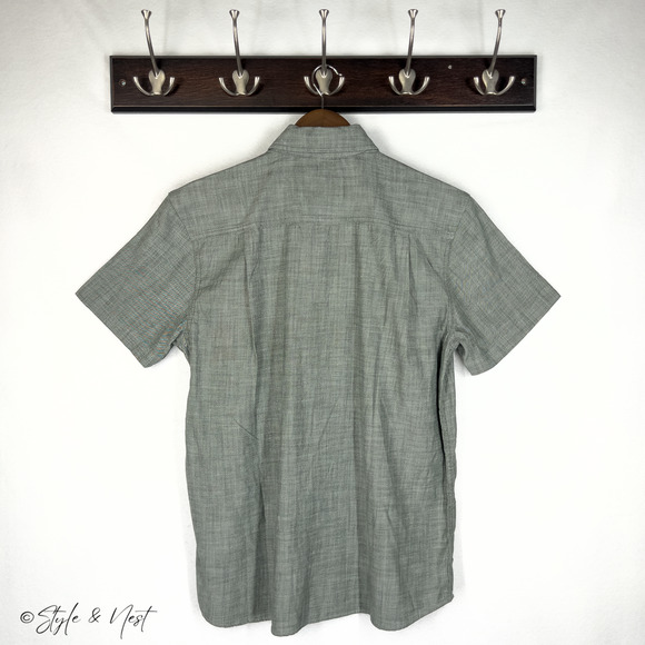 Carhartt Brown Rugged Flex Green Grey Short Sleeve Button Down Size Medium - Picture 3 of 3
